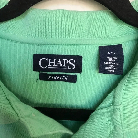 Chaps Stretch Green Polo Shirt - Picture 3 of 5